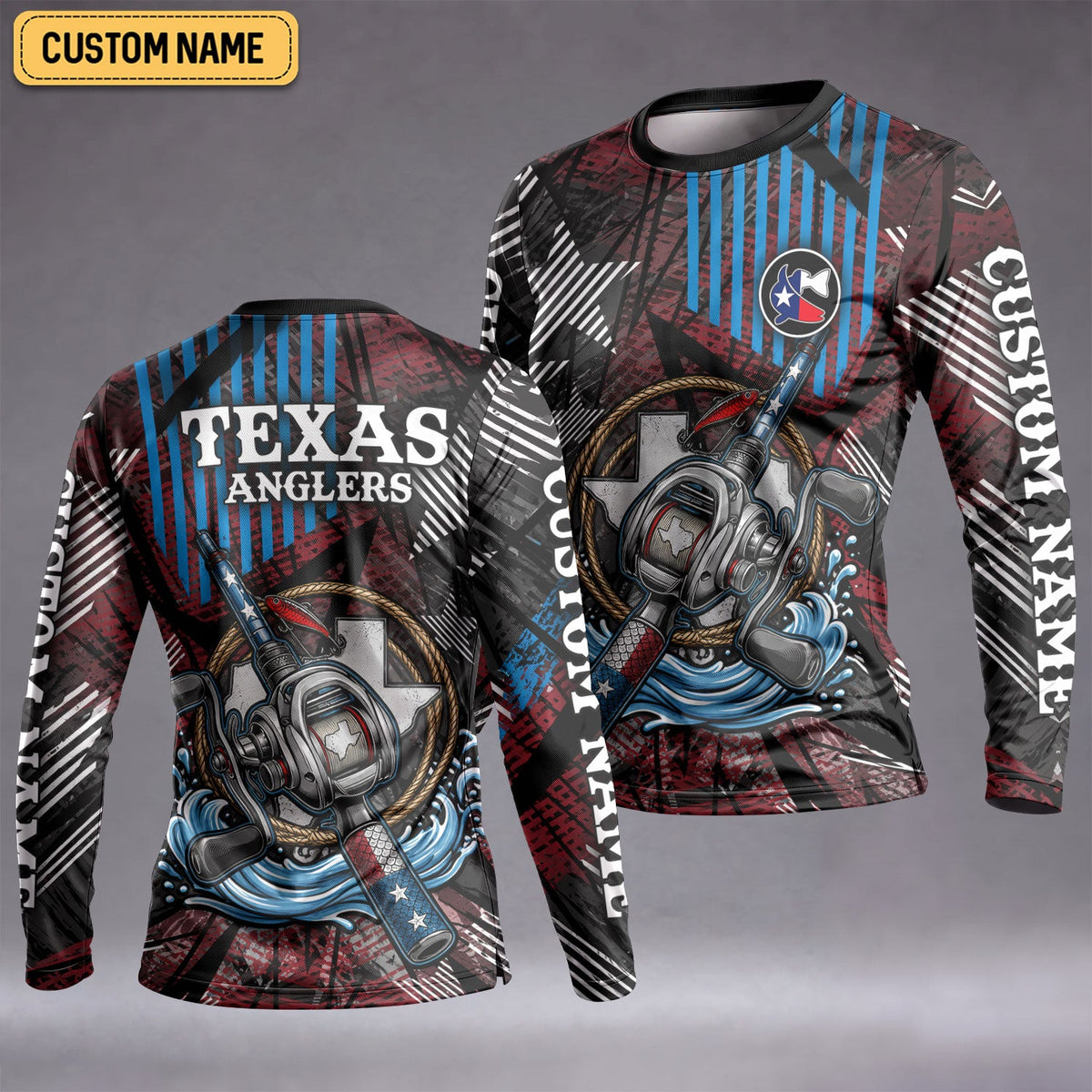 Texas Anglers Rod Reel Custom UPF Shirt, Performance Fishing Shirt, Womens Fishing Tee