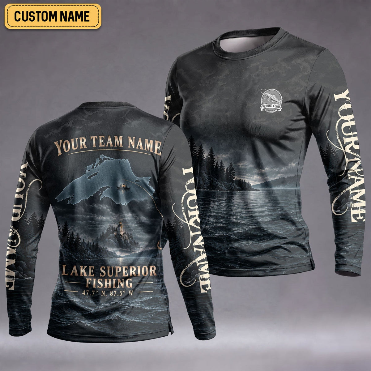 Lake Superior Night Fishing Custom UPF Shirt, Fishing Jersey, Fishing Apparel For Women