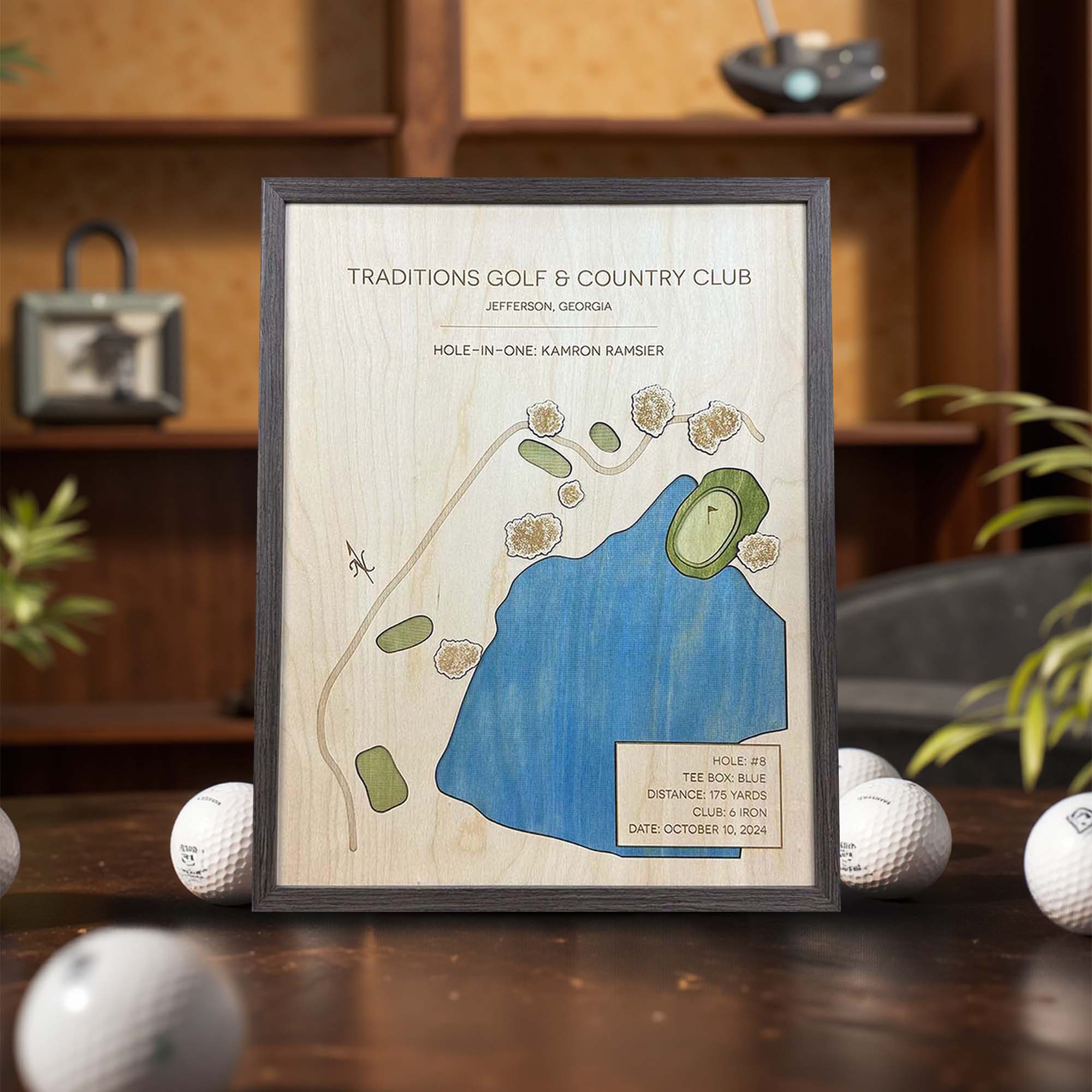 Traditions Golf & Country Club Custom Golf Course Map, Golf Art, Gifts For Golf Lovers