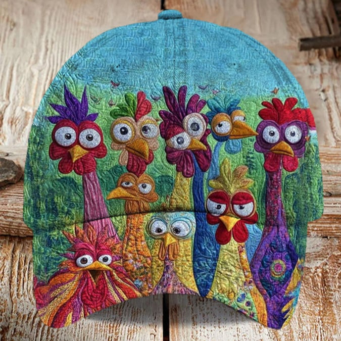 Thanksgiving Day Hat, Colorful Turkey Funny Cap, Vintage Baseball Cap, Printed Cap