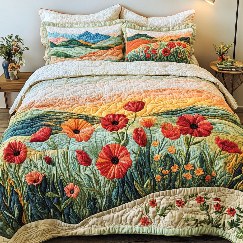 Amber Slumber 3-Piece Quilted Bedding Set Lightweight Quilt Set Housewarming Gift