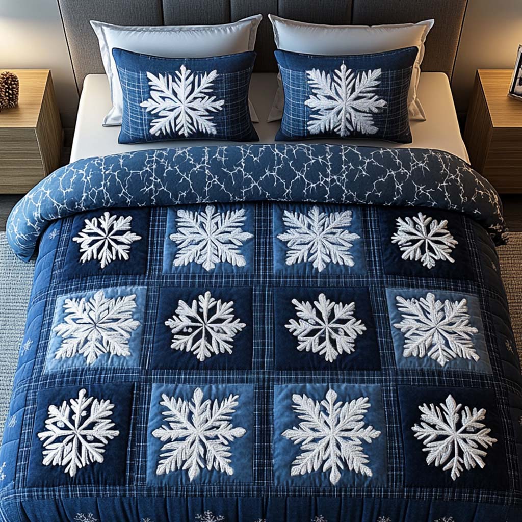 Arctic Patchwork Quilted Bedding Set Bedspread Set New Home Gift