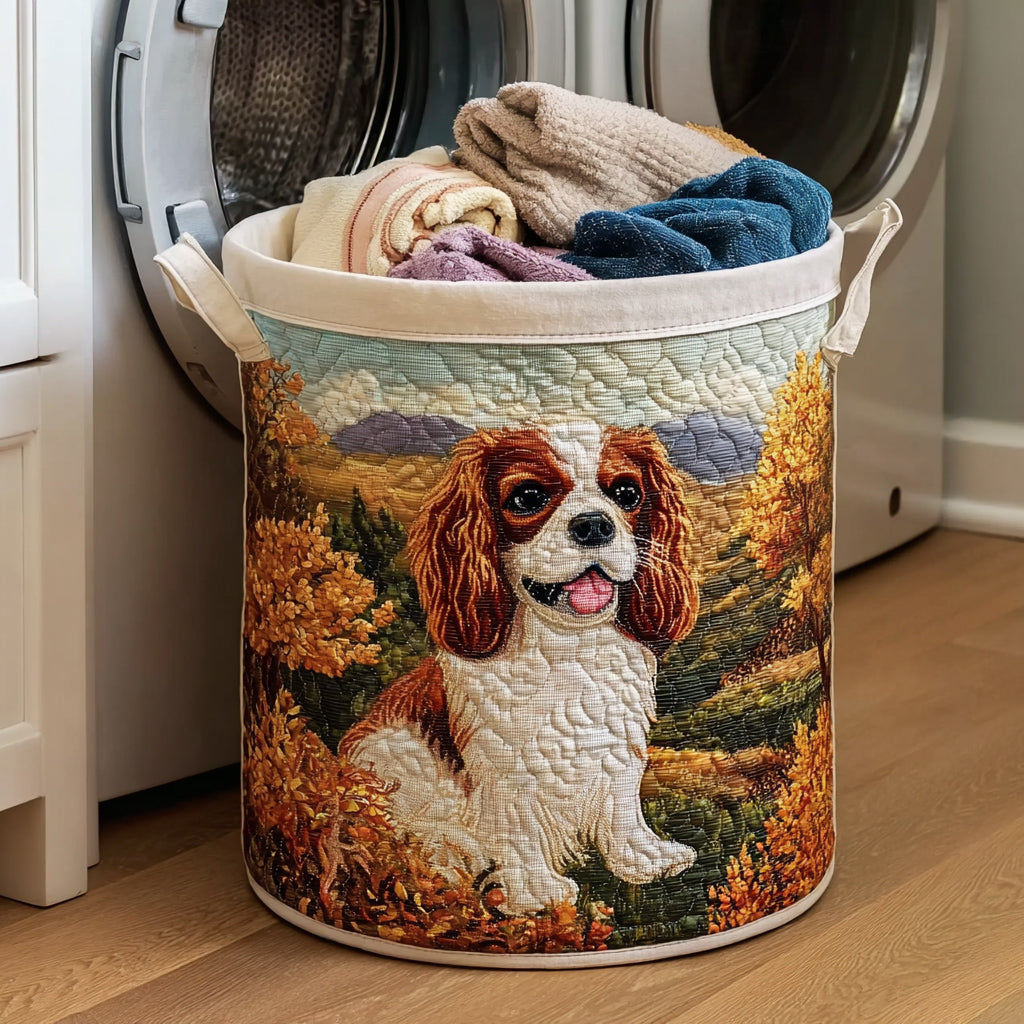 Autumnal King Charles Laundry Basket Laundry Gifts, Housewarming Gift Ideas, Mother's Day Gifts