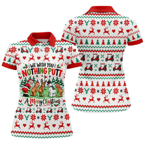 We Wish You Nothing Putt Christmas Golf Shirt, Womens Golf Clothing, Ladies Golf Tops