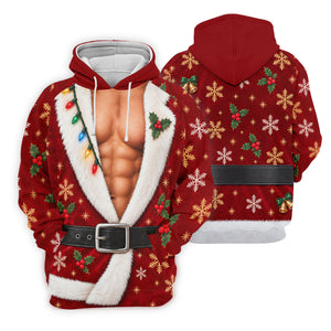 Red Muscle Santa Robe Christmas Golf Shirt, Golf Gifts For Women, Womens Golf Tops