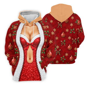 Red Sequin Fur Corset Christmas Golf Shirt, Womens Golf Apparel, Womens Golf Tops