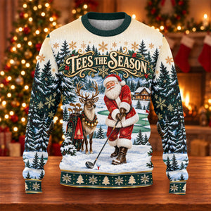 Tees The Season Santa Ugly Christmas Sweater, Funny Xmas Gift, Funny Holiday Sweater