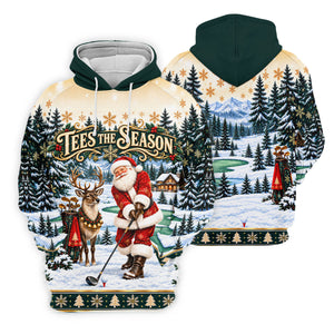 Tees The Season Santa Christmas Golf Shirt, Womens Golf Apparel, Womens Golf Clothing