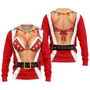 Santa Coat Bikini Lights Christmas Golf Shirt, Golf Polo For Men, Mens Golf Clothing