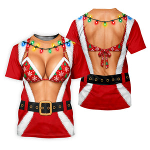 Santa Coat Bikini Lights Christmas Golf Shirt, Golf Polo For Men, Mens Golf Clothing