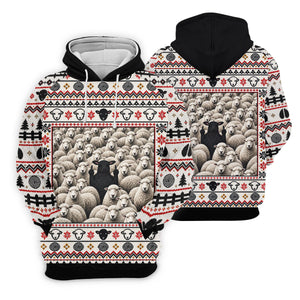 Black Sheep Fair Isle Christmas Golf Shirt, Ladies Golf Apparel, Golf Gifts For Women