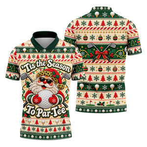 Tis The Season To Par-Tee Christmas Golf Shirt, Mens Golf Polo, Golf Shirts For Men