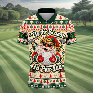 Tis The Season To Par-Tee Christmas Golf Shirt, Mens Golf Polo, Golf Shirts For Men