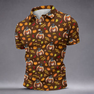 Pilgrimgiving Thanksgiving Golf Shirt, Golf Shirts For Men, Funny Mens Golf Shirts