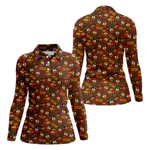 Turkey Squadgiving Thanksgiving Golf Shirt, Womens Golf Tops, Womens Golf Apparel