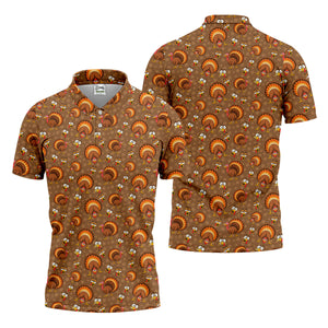 Feathergiving Thanksgiving Golf Shirt, Mens Golf Apparel, Funny Mens Golf Shirts