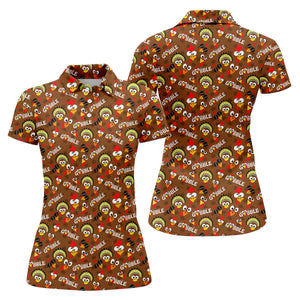 Gobblegiving Thanksgiving Golf Shirt, Womens Golf Apparel, Golf Shirts For Women