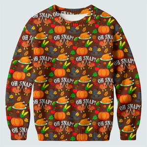 Ugly Christmas Sweater Thanksgiving Oh Snap, Ugly Sweater Party, Christmas Golf Gift