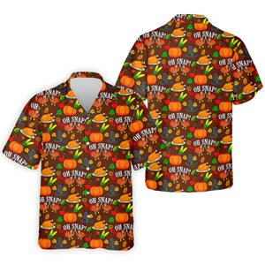 Thanksgiving Oh Snap Pumpkin Golf Shirt, Mens Golf Polo, Mens Holiday Golf Shirts