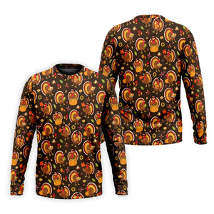 Thanksgiving Turkey Medallion Golf Shirt, Mens Golf Polo, Funny Mens Golf Shirts