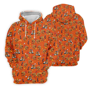 Thanksgiving Cartoon Turkey Golf Shirt, Ladies Golf Shirts, Womens Golf Clothing