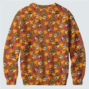 Ugly Christmas Sweater Thanksgiving Leaves, Ugly Sweater Party, Holiday Party Sweater