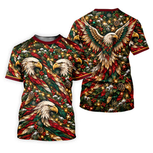 Funny Eagle Pattern Christmas Golf Shirt, Womens Golf Tops, Womens Golf Clothing