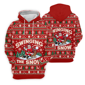 Swinging In The Snow Christmas Golf Shirt, Womens Golf Tops, Womens Golf Apparel