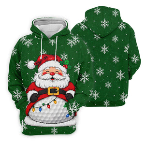 Santa Golf Ball Snowman Christmas Golf Shirt, Mens Golf Polo, Golf Shirts For Men
