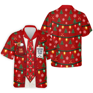 Golfer Of The Year Tie Christmas Golf Shirt, Golf Shirts For Men, Mens Golf Clothing
