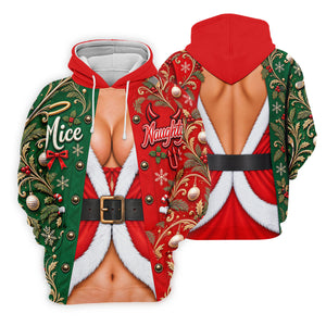 Nice Naughty Busty Santa Christmas Golf Shirt, Womens Golf Tops, Womens Golf Apparel