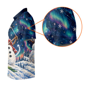 Aurora Snowman Golfer Christmas Golf Shirt, Golf Shirts For Women, Ladies Golf Shirts
