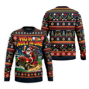 Ho Ho Hole In One Santa Christmas Golf Shirt, Mens Golf Clothing, Mens Golf Shirts