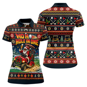 Ho Ho Hole In One Santa Christmas Golf Shirt, Womens Golf Tops, Golf Gifts For Women