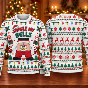 Jingle My Bells Pants Down Ugly Christmas Sweater, Funny Xmas Gift, Christmas Gifts