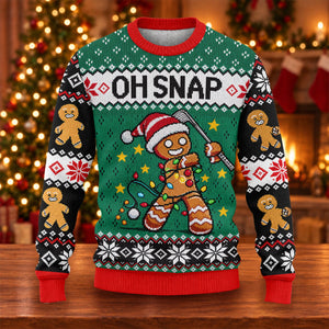 Oh Snap Gingerbread Ugly Christmas Sweater, Holiday Party Sweater, Ugly Sweater Party