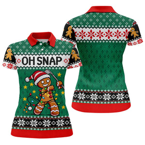 Oh Snap Gingerbread Christmas Golf Shirt, Golf Gifts For Women, Ladies Golf Tops