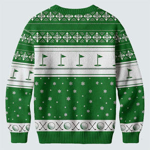Green Jacket Santa Beer Ugly Christmas Sweater, Christmas Golf Gift, Golf Lover Gifts