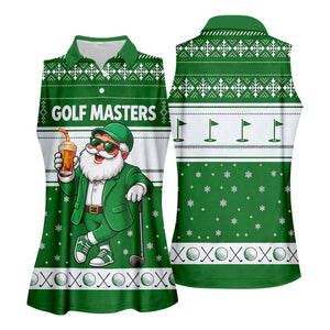 Green Jacket Santa Beer Christmas Golf Shirt, Golf Shirts For Women, Womens Golf Tops