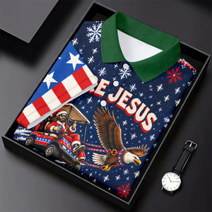 Fore Jesus Eagle Flag Christmas Golf Shirt, Womens Golf Clothing, Womens Golf Apparel