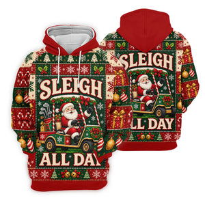 Sleigh All Day Santa Christmas Golf Shirt, Womens Golf Clothing, Golf Gifts For Women