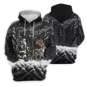 Santa Reindeer Lights Christmas Golf Shirt, Golf Polo For Men, Funny Mens Golf Shirts