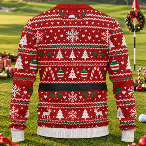 Santa Peeking Busty Knit Ugly Christmas Sweater, Christmas Gifts, Ugly Sweater Party