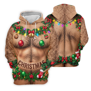 Hairy Chest Ornaments Christmas Golf Shirt, Ladies Golf Apparel, Womens Golf Clothing