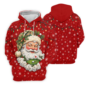 Camo Hat Santa Face Christmas Golf Shirt, Womens Golf Clothing, Golf Shirts For Women