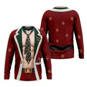 Santa Suit Tie Six Pack Christmas Golf Shirt, Golf Shirts For Men, Mens Golf Shirts