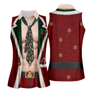 Santa Suit Tie Six Pack Christmas Golf Shirt, Womens Golf Shirts, Womens Golf Apparel