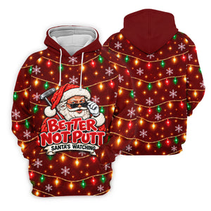 Better Not Putt Santa Christmas Golf Shirt, Golf Shirts For Women, Ladies Golf Shirts