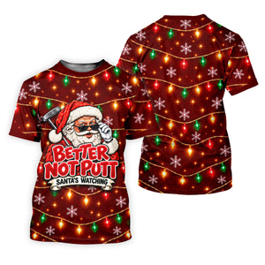 Better Not Putt Santa Christmas Golf Shirt, Golf Shirts For Women, Ladies Golf Shirts