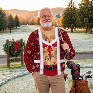 Merry Bikini Tattoo Santa Ugly Christmas Sweater, Golf Lover Gifts, Christmas Gifts